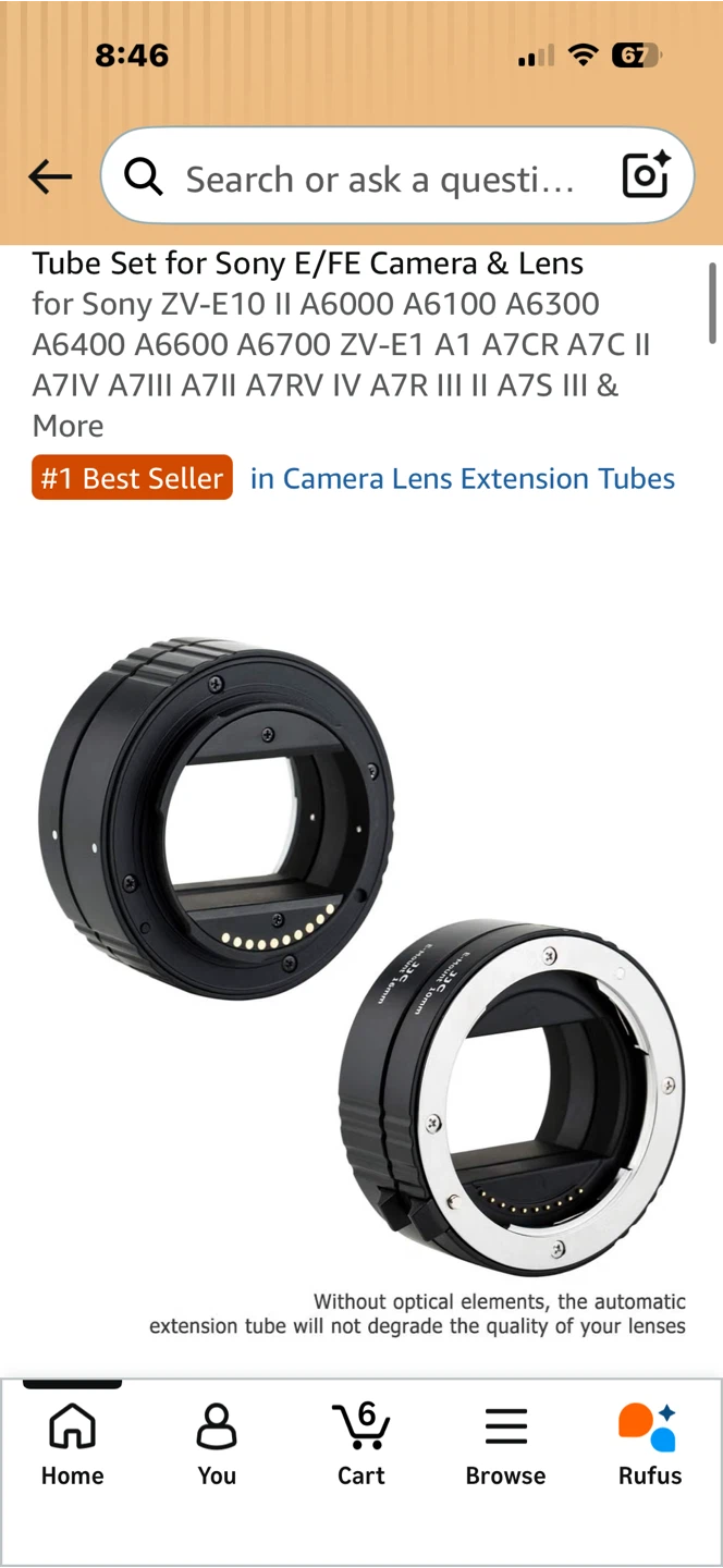 JJC Auto Focus Macro Extension Tube Set for Sony E Mount - photo 3