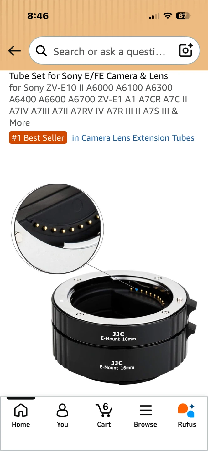 JJC Auto Focus Macro Extension Tube Set for Sony E Mount - photo 4