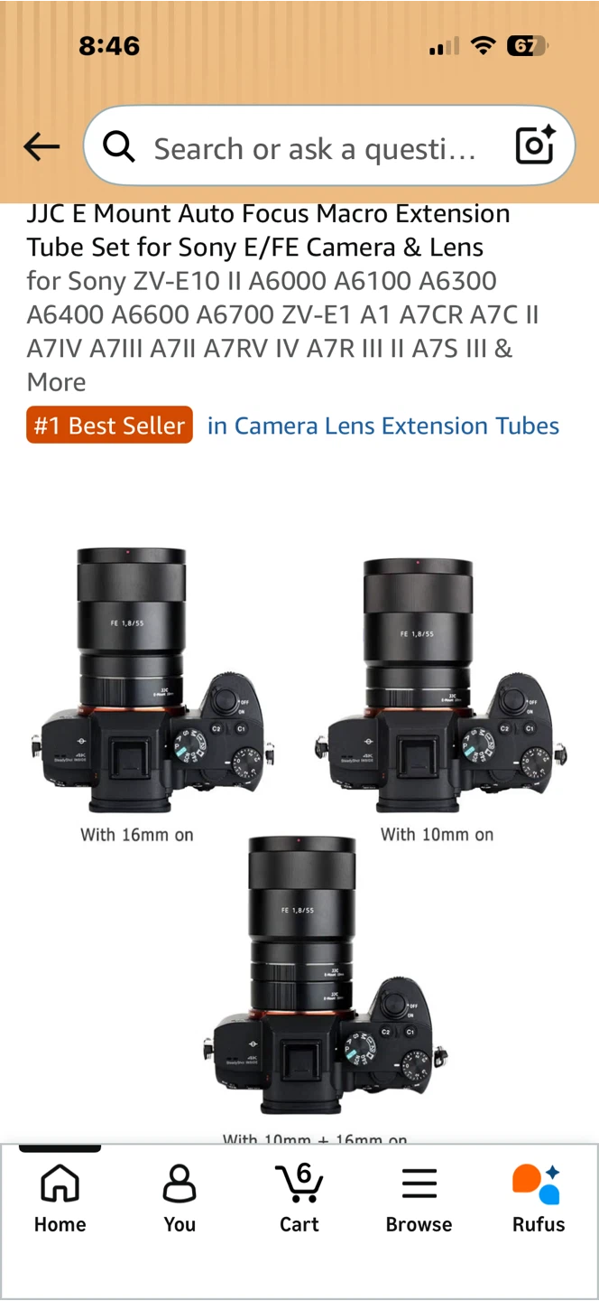 JJC Auto Focus Macro Extension Tube Set for Sony E Mount - photo 5
