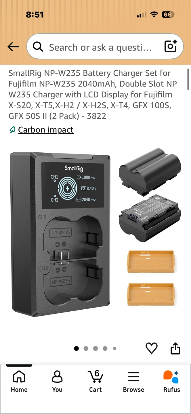 SmallRig NP-W235 Battery Charger Set with 2 Batteries - photo 2