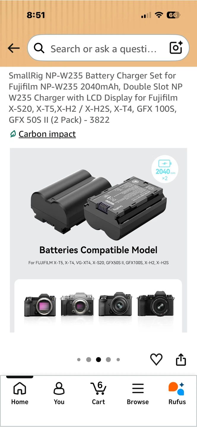 SmallRig NP-W235 Battery Charger Set with 2 Batteries - photo 4
