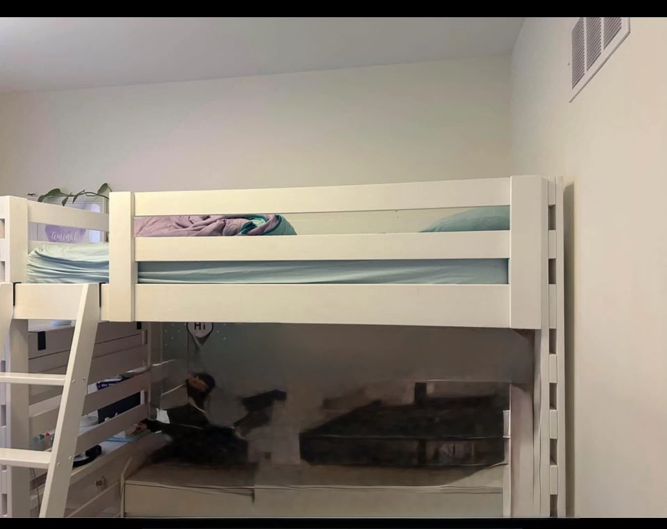 bunk bed with desk $295