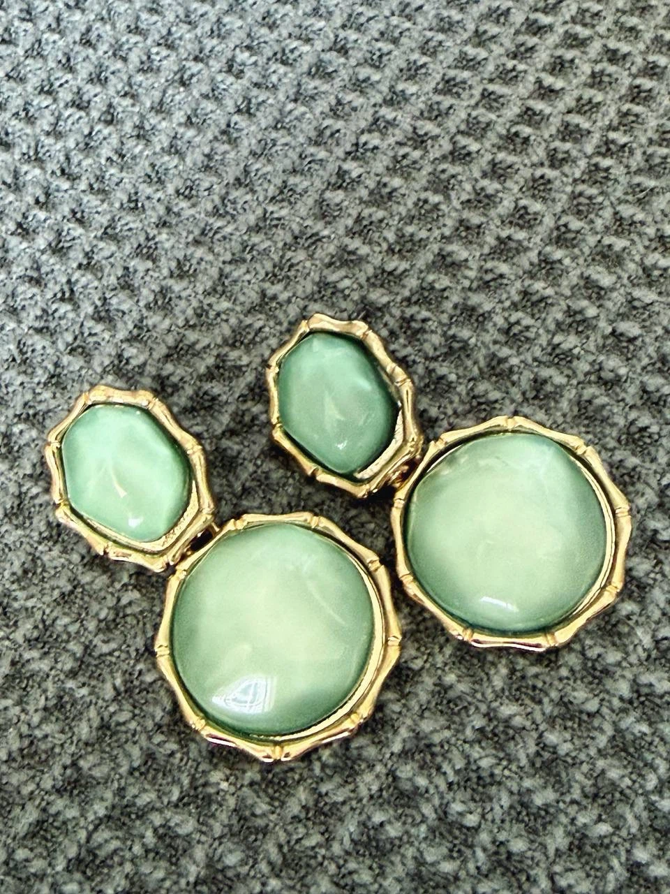 Green Jade-Style Drop Earrings - photo 4