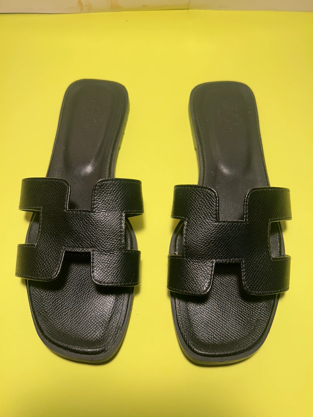 Black Hermes Slides - Size 39
