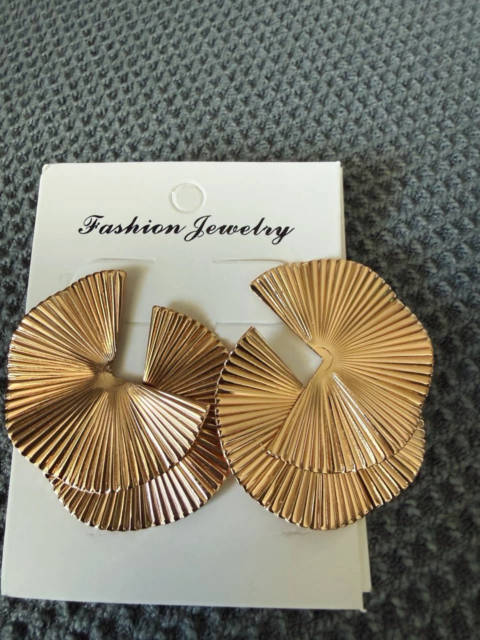 Gold Layered Fan Petal Earrings