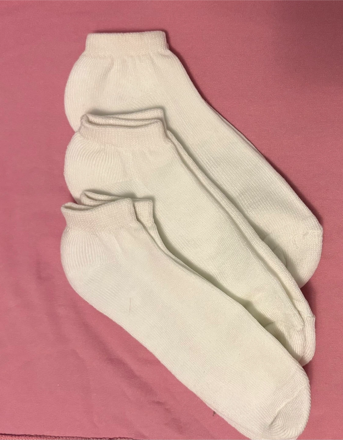 Three pairs of new white ankle socks-unisex