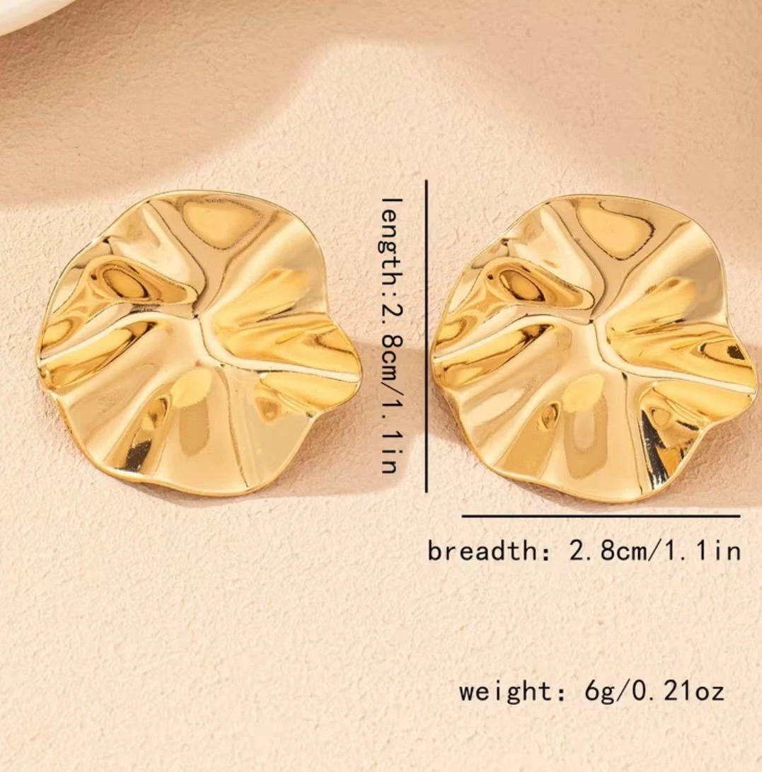 Gold Sunburst Disc Stud Earrings - photo 4