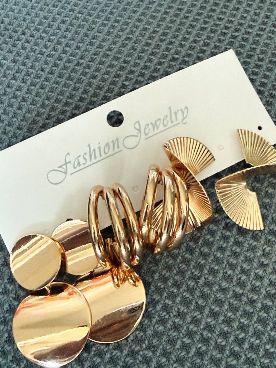 Golden Trio Statement Earring Set - photo 4