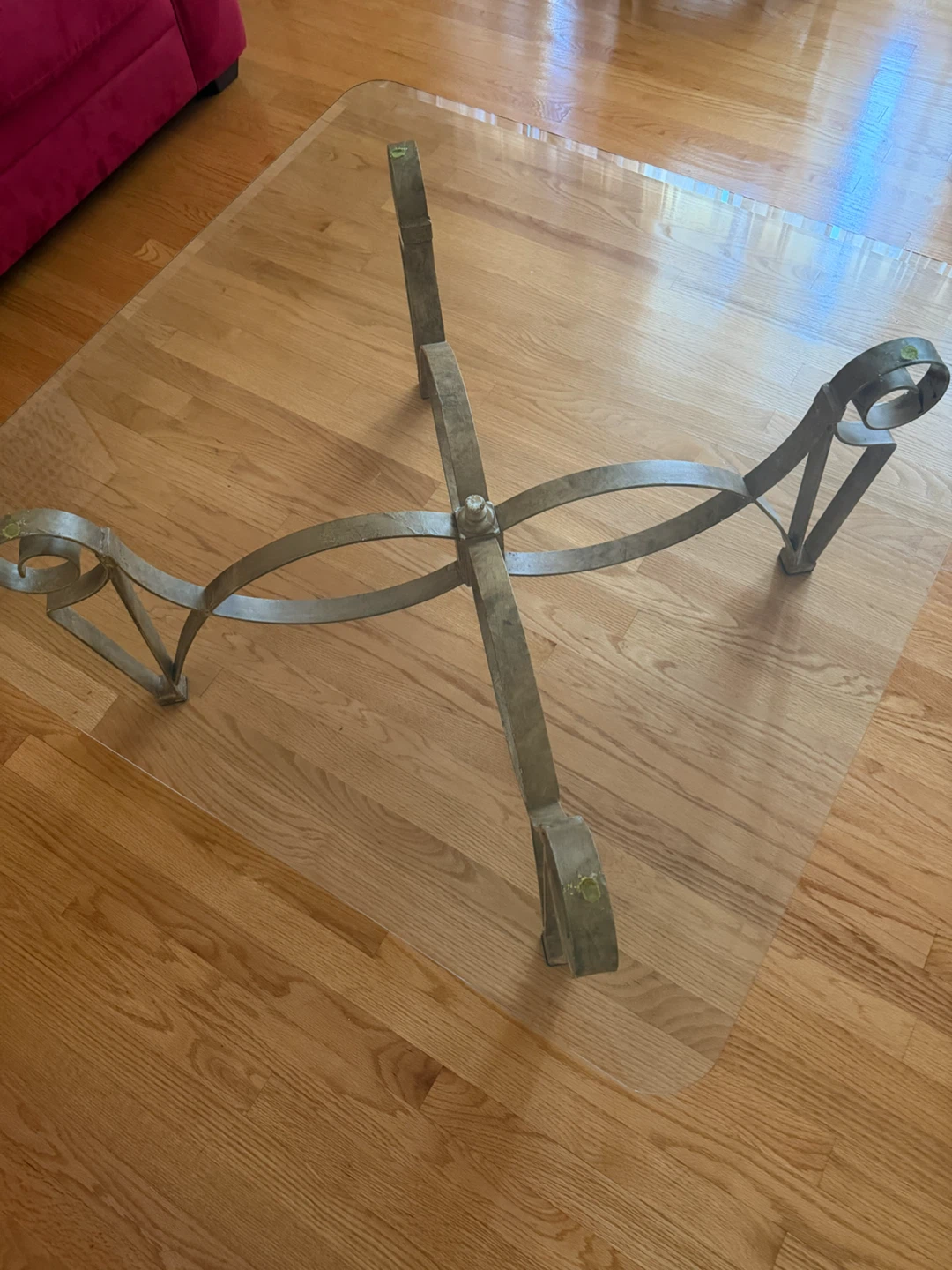 Set of 3 Glass top squared tables - photo 2