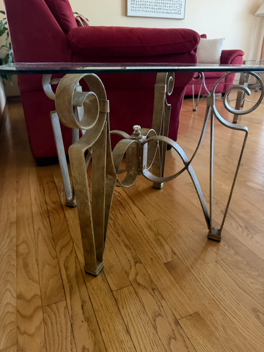 Set of 3 Glass top squared tables - photo 5