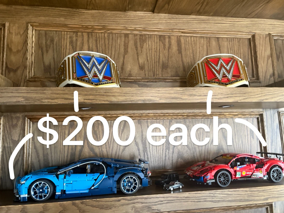 WWE Championship Belt Replicas & LEGO Cars