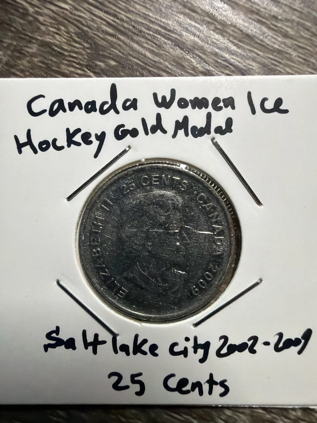 2002 Canada Women's Hockey 25 Cents Coin