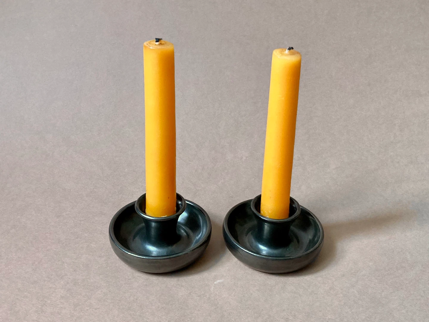 Pair of Vintage Prinknash Pottery Candlestick Holders
