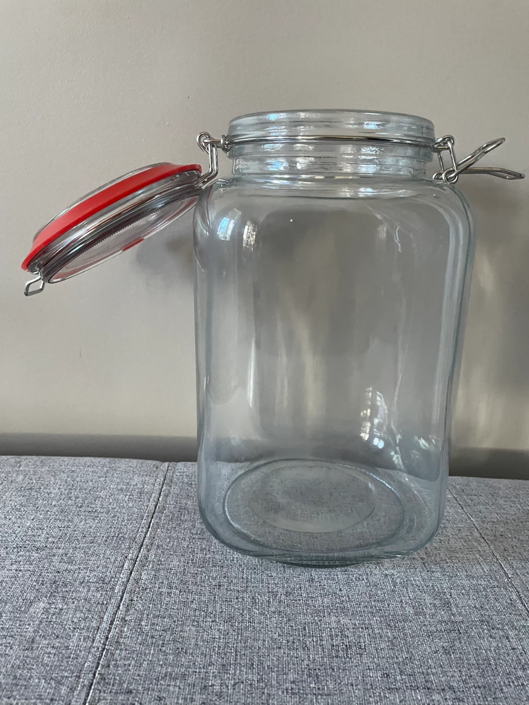 Large Glass Storage Jar with Clamp Lid - photo 2