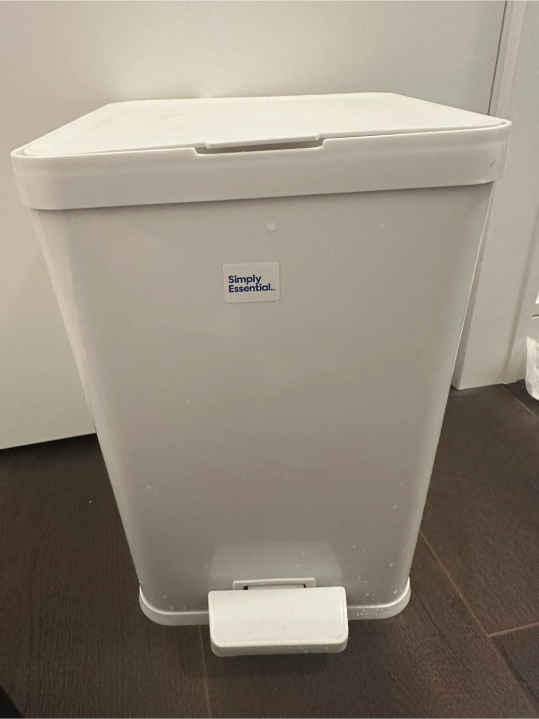 Simply Essential White Step Trash Can