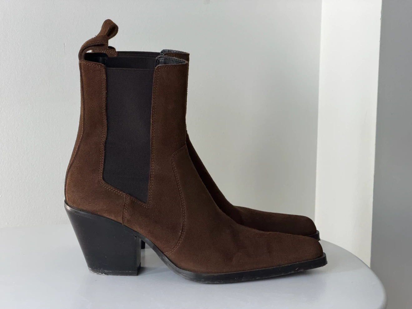 Brown Suede Chelsea Boots Zara boots - photo 3