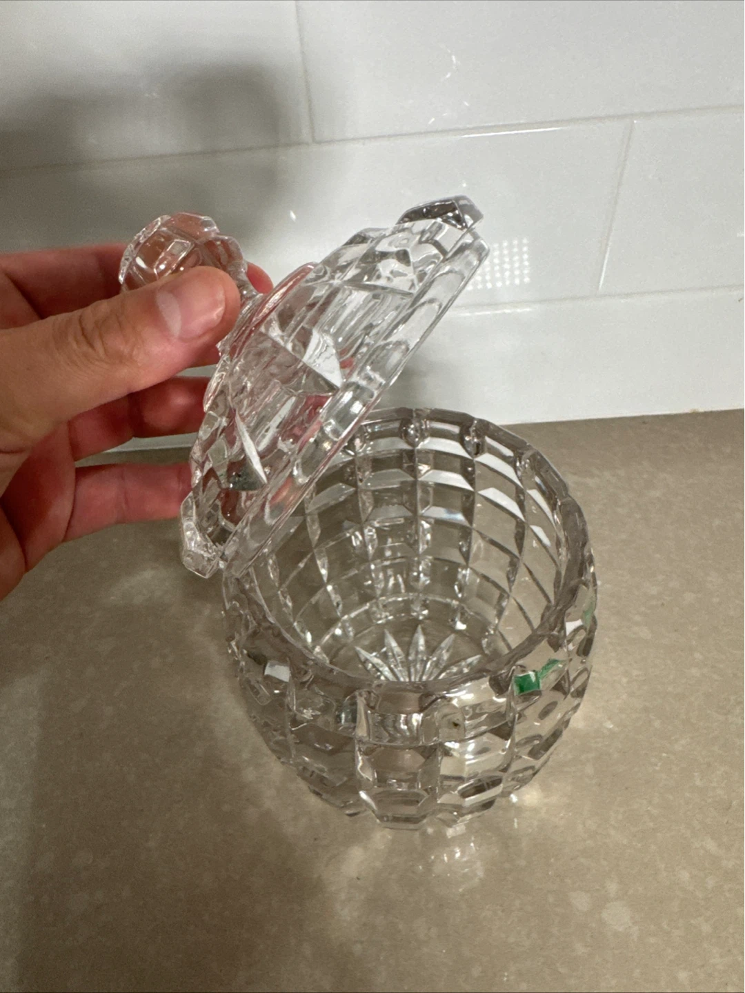 Victorian 1889 Crystal Bisquit Barrell Cookie Jar & Lid - photo 3