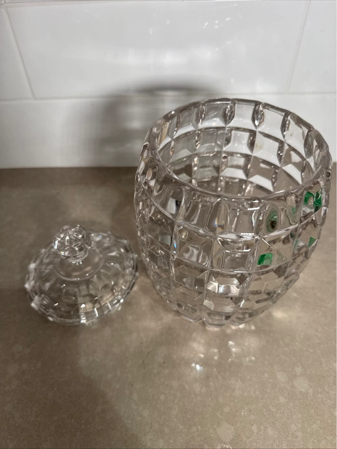 Victorian 1889 Crystal Bisquit Barrell Cookie Jar & Lid - photo 4