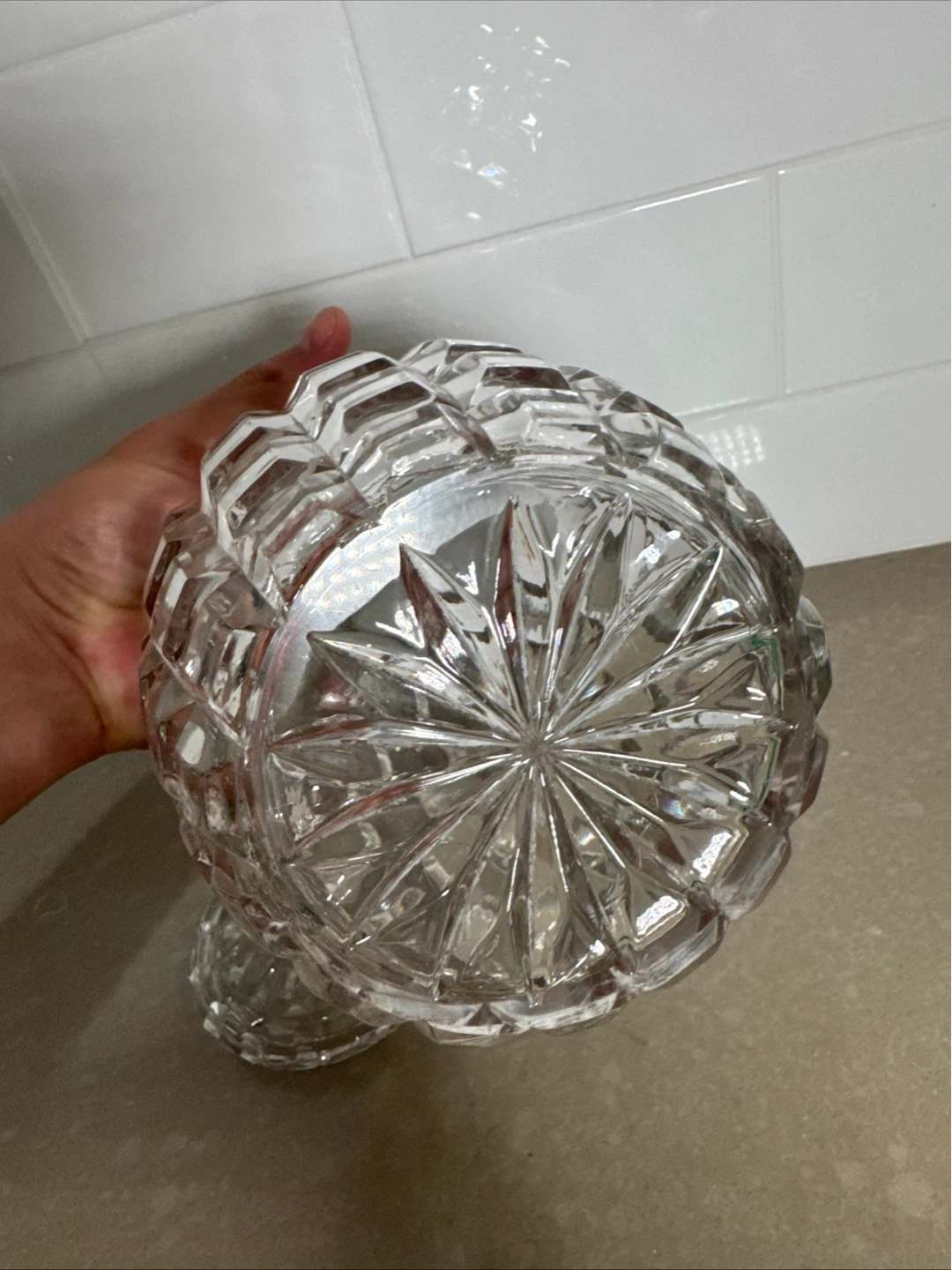 Victorian 1889 Crystal Bisquit Barrell Cookie Jar & Lid - photo 5