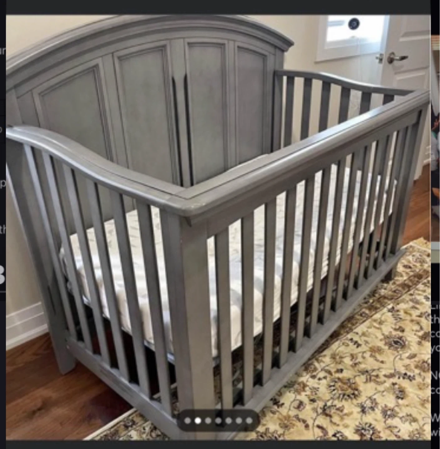 Grey Wooden Crib