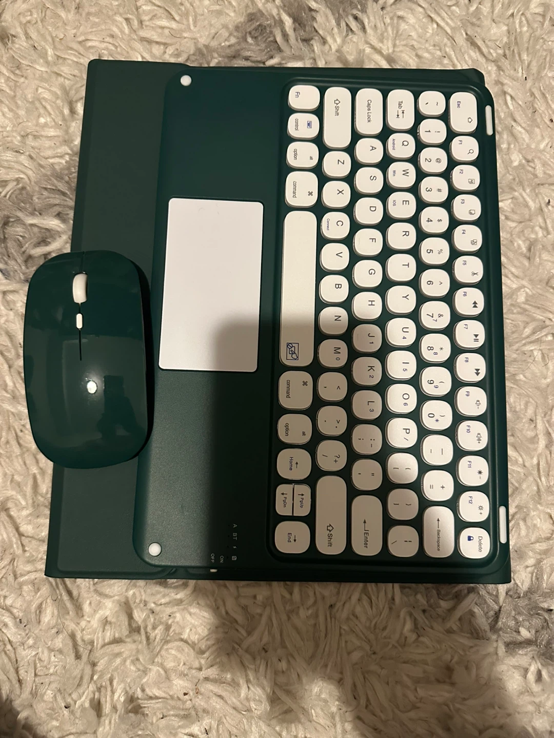 Green Wireless Keyboard Case with Trackpad and Mouse