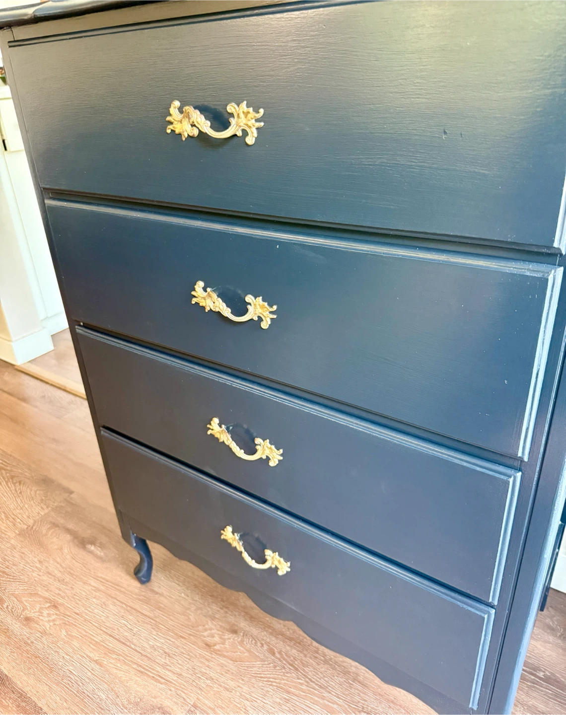 Refinished Black Dresser with Gold Accents - photo 2