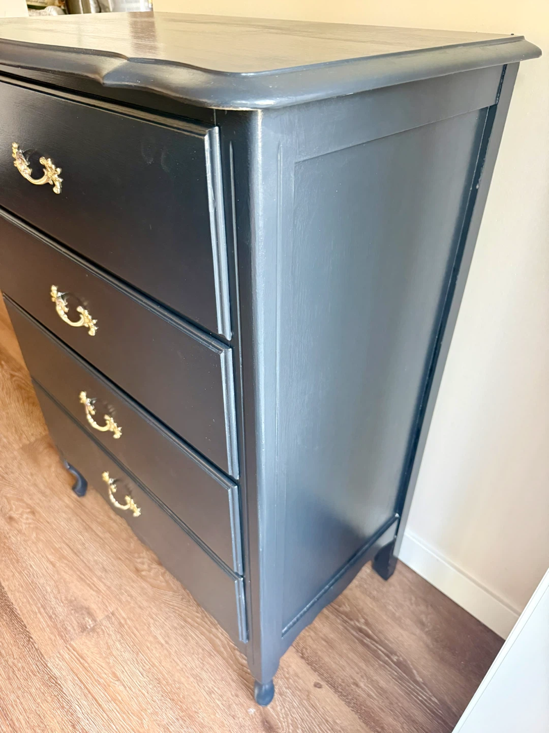 Refinished Black Dresser with Gold Accents - photo 3