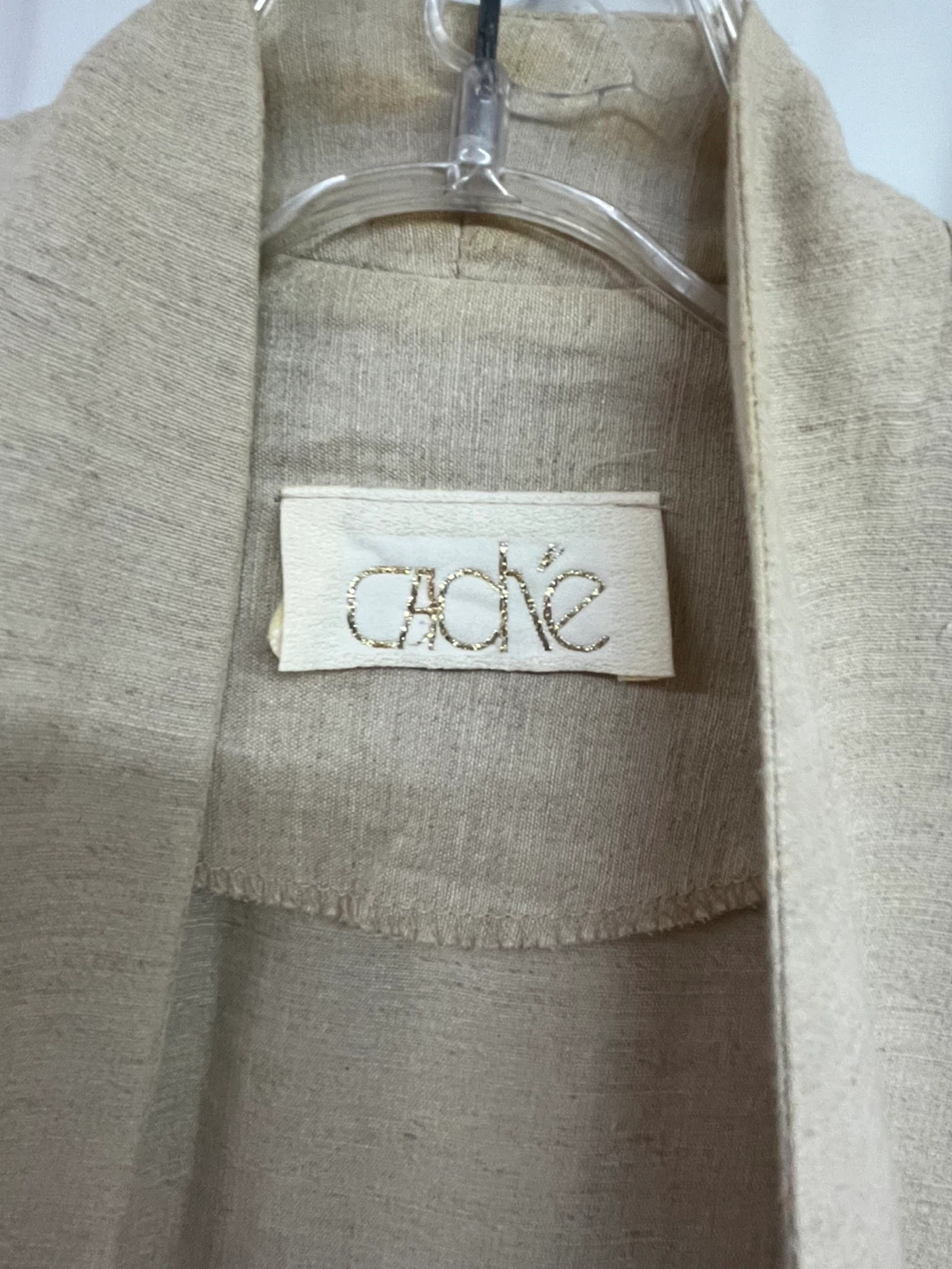 Cache Cache beige linen blend long sleeve blazer - photo 3