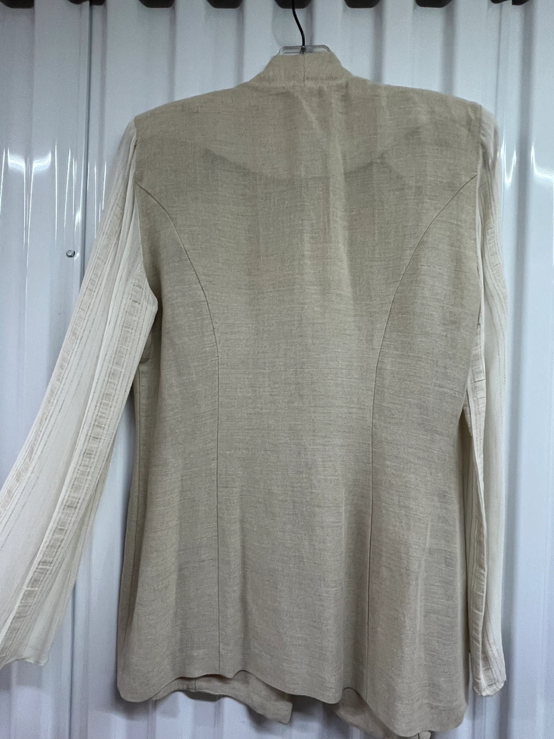 Cache Cache beige linen blend long sleeve blazer - photo 4