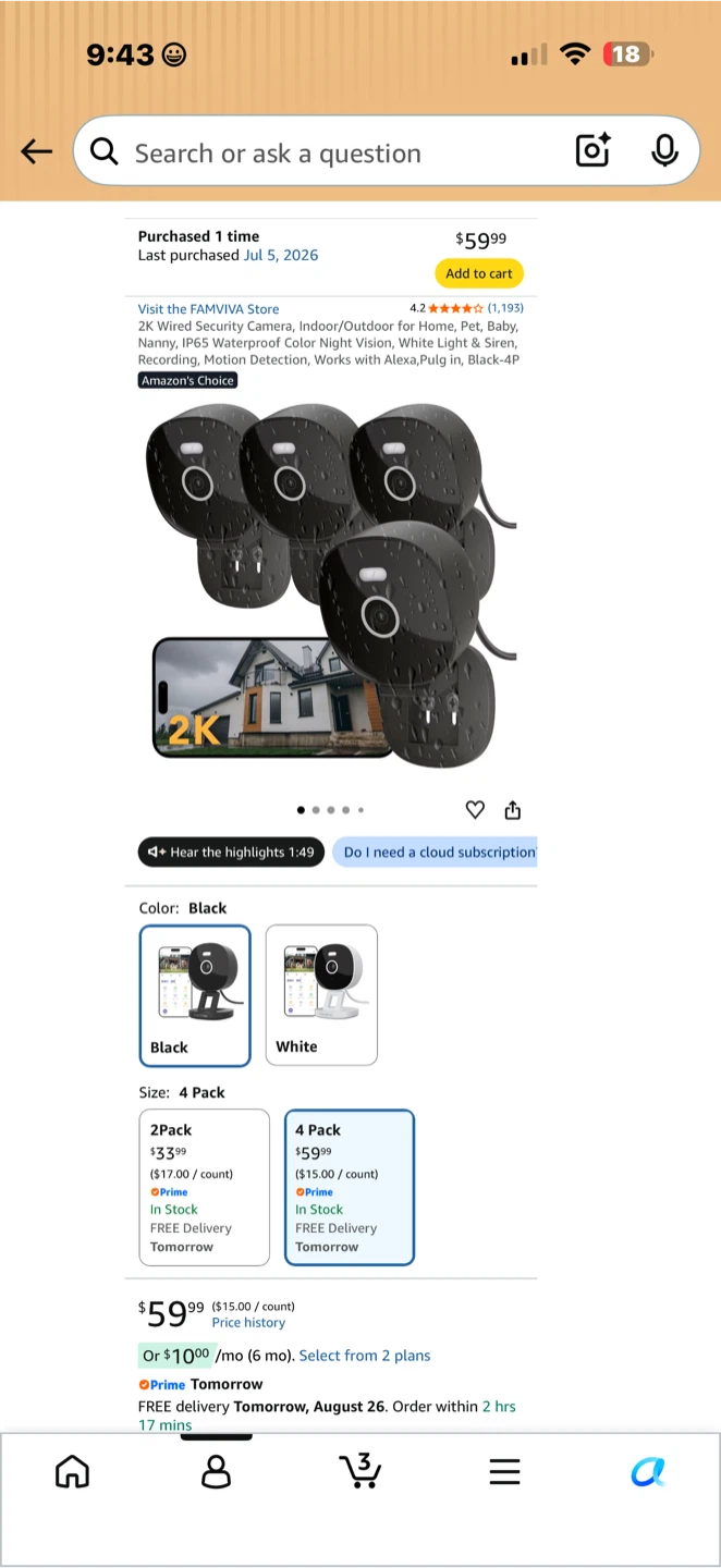 FAMVIVA Security Camera 4 Pack - photo 3