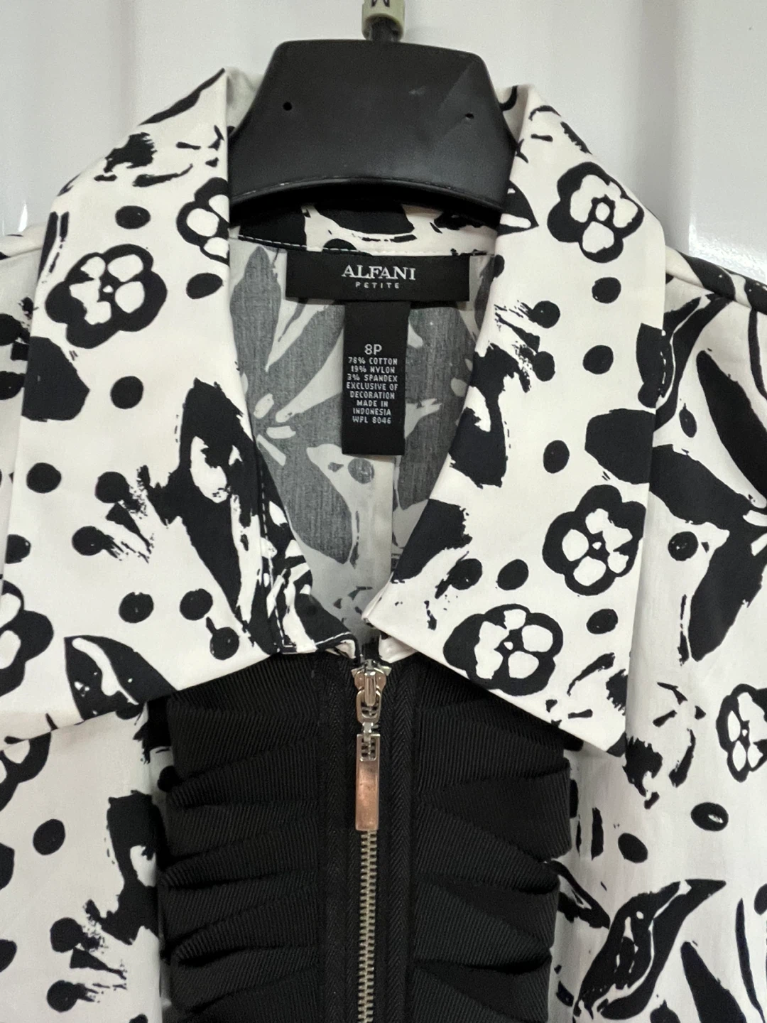 Alfani Petite Sleeveless Black and White Floral - photo 2