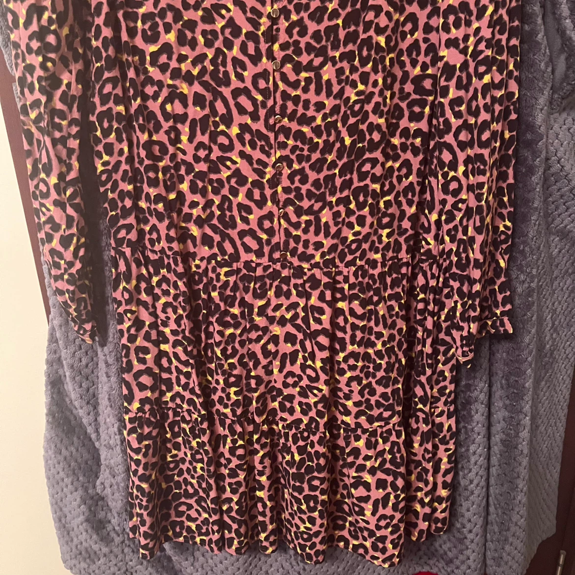 LOFT Leopard Print Tiered Dress Size L - photo 2