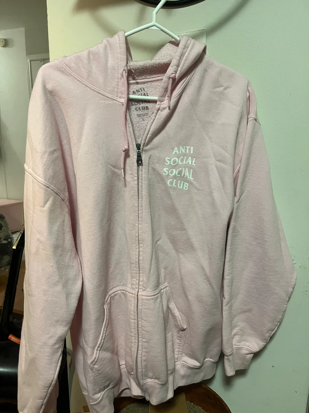 Anti Social Social Club Pink Zip-Up Hoodie - photo 2