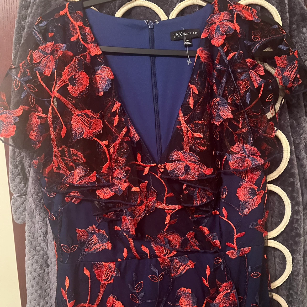 JAX Black Label Navy Floral Dress Size 14 - photo 2