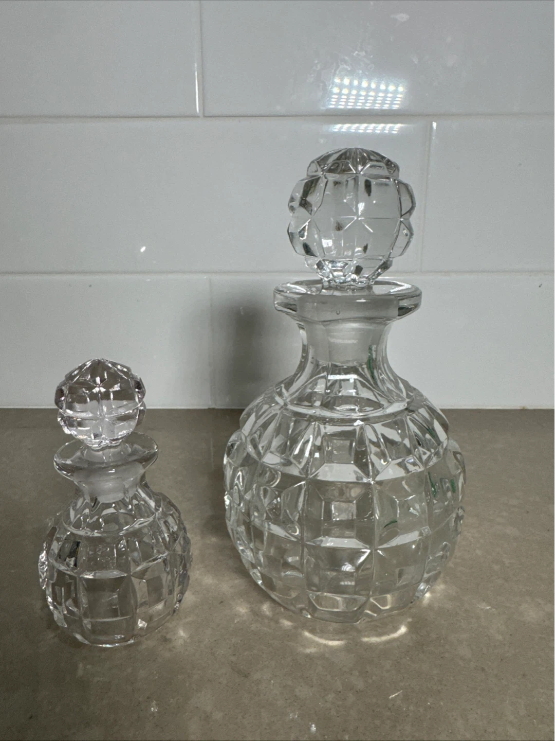 Set of 2 Crystal Perfume Bottles