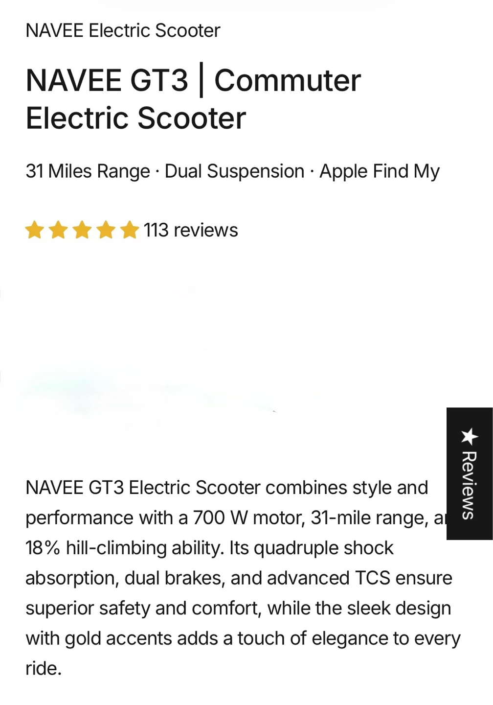 NAVEE GT3 Commuter Electric Scooter - photo 5