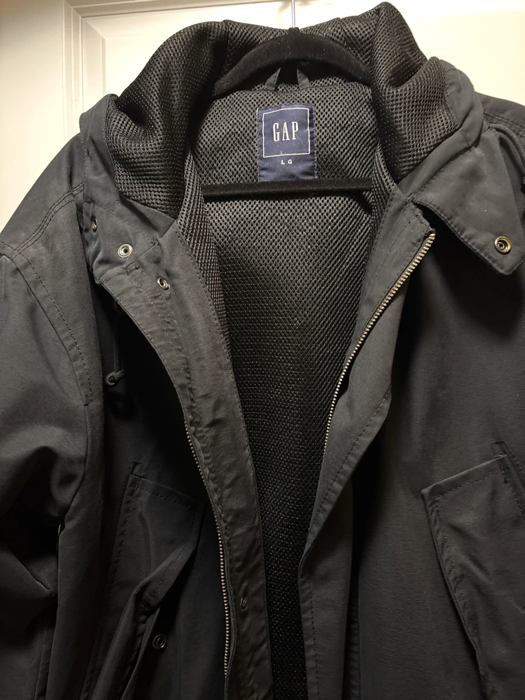 GAP Men's Black Parka Jacket - Size Large - photo 2