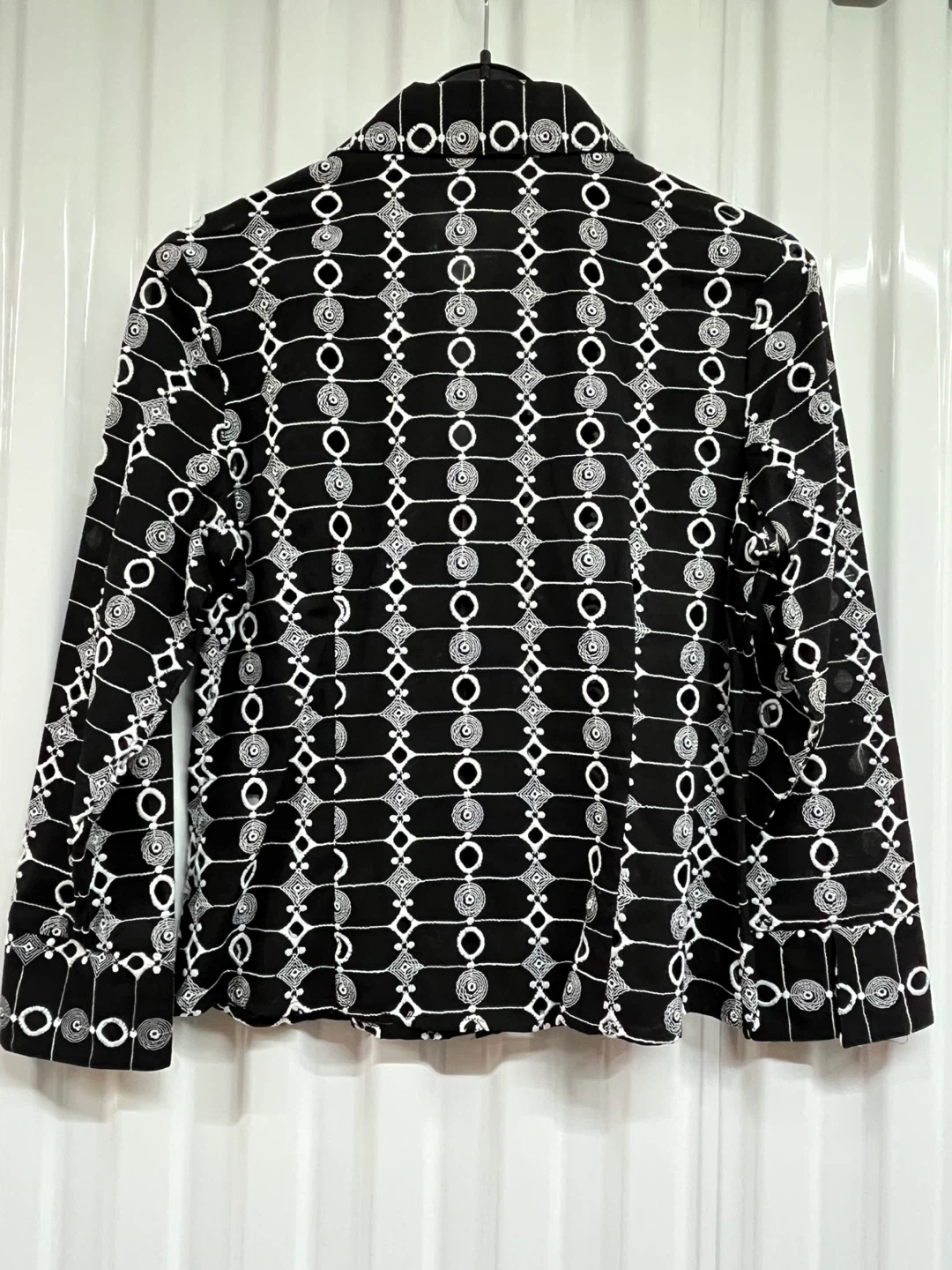 Samuel Dong Black & White Print Zip-Up Jacket - photo 4