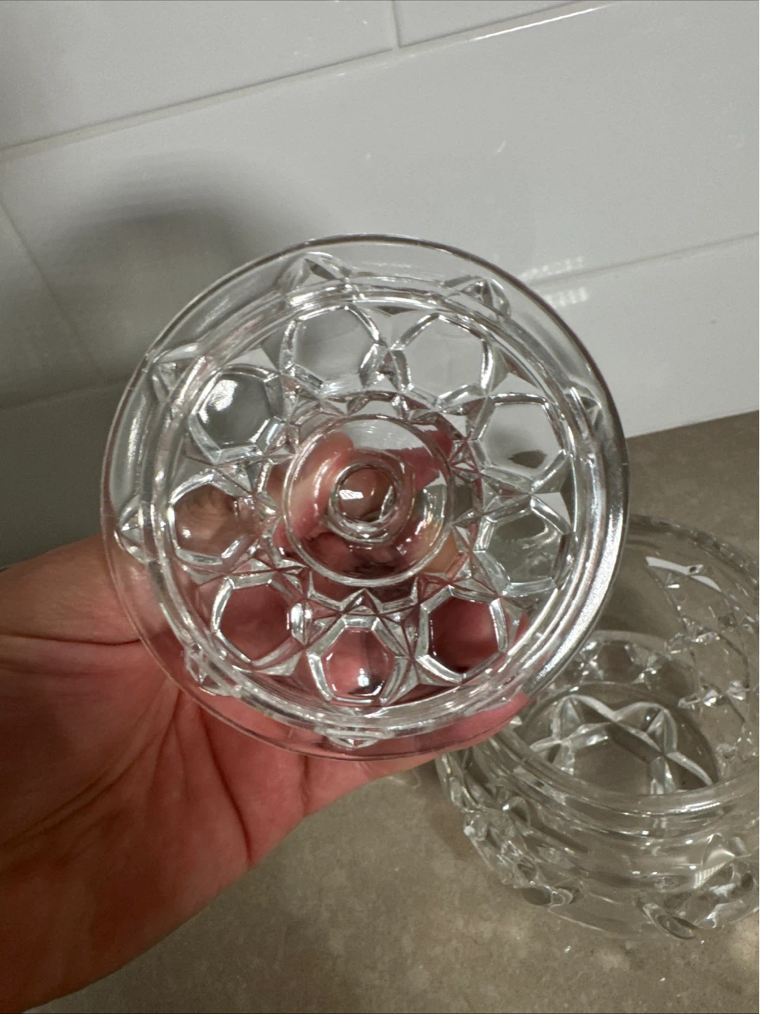 Crystal Glass Trinket Jar with Lid - photo 3