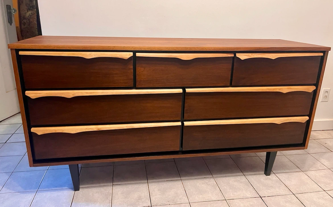 Restored Mid-Century Walnut Dresser - photo 2