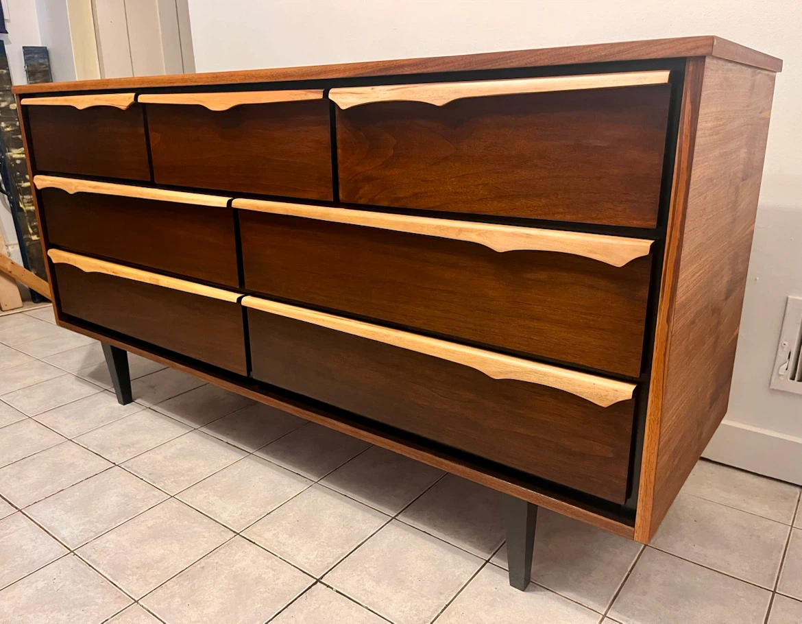 Restored Mid-Century Walnut Dresser - photo 3