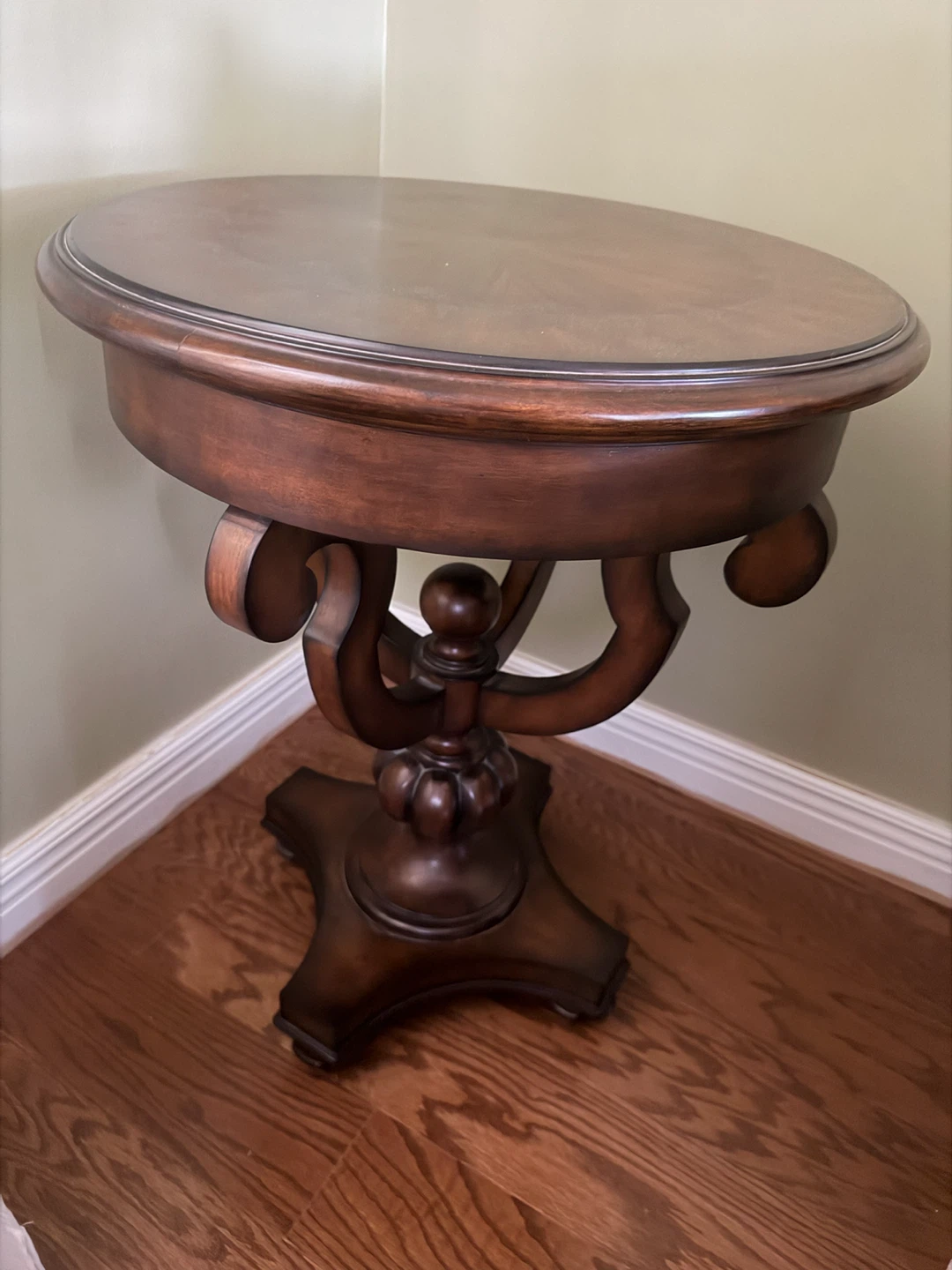 Round Wood Accent Table - photo 2