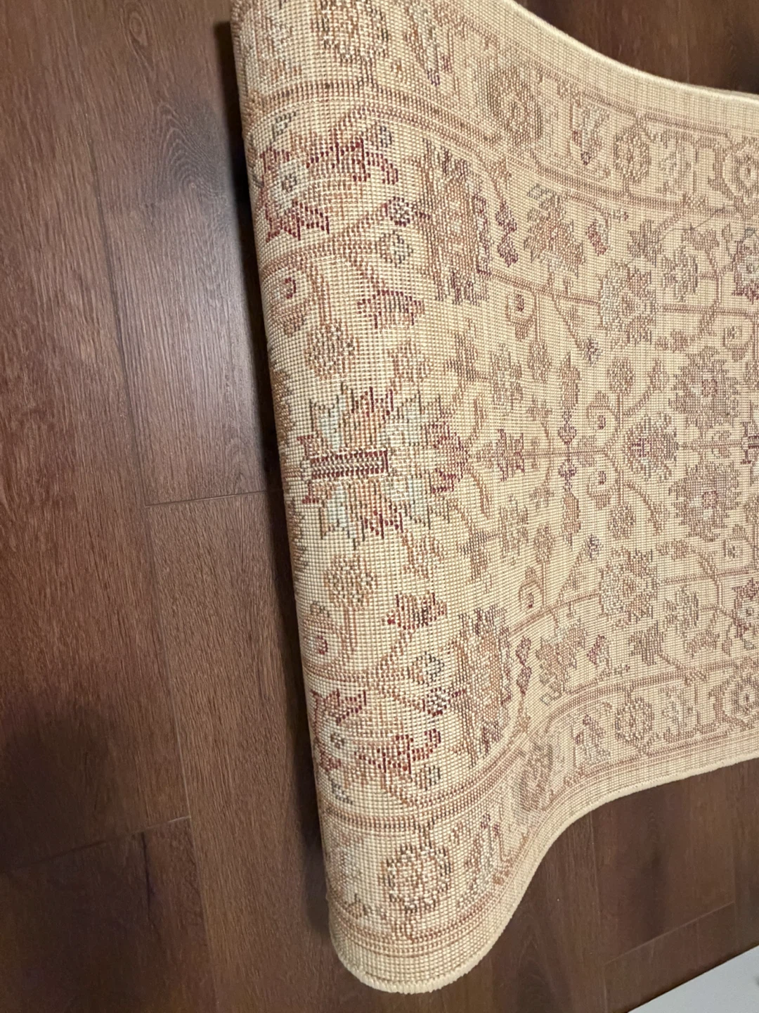 Cream and Red Floral Runner Rug - photo 3