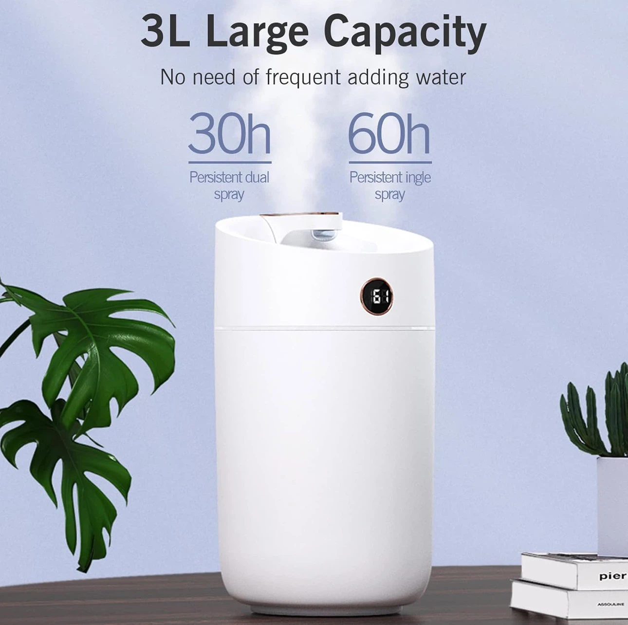 White 3L Humidifier with Colorful Night Light - photo 2