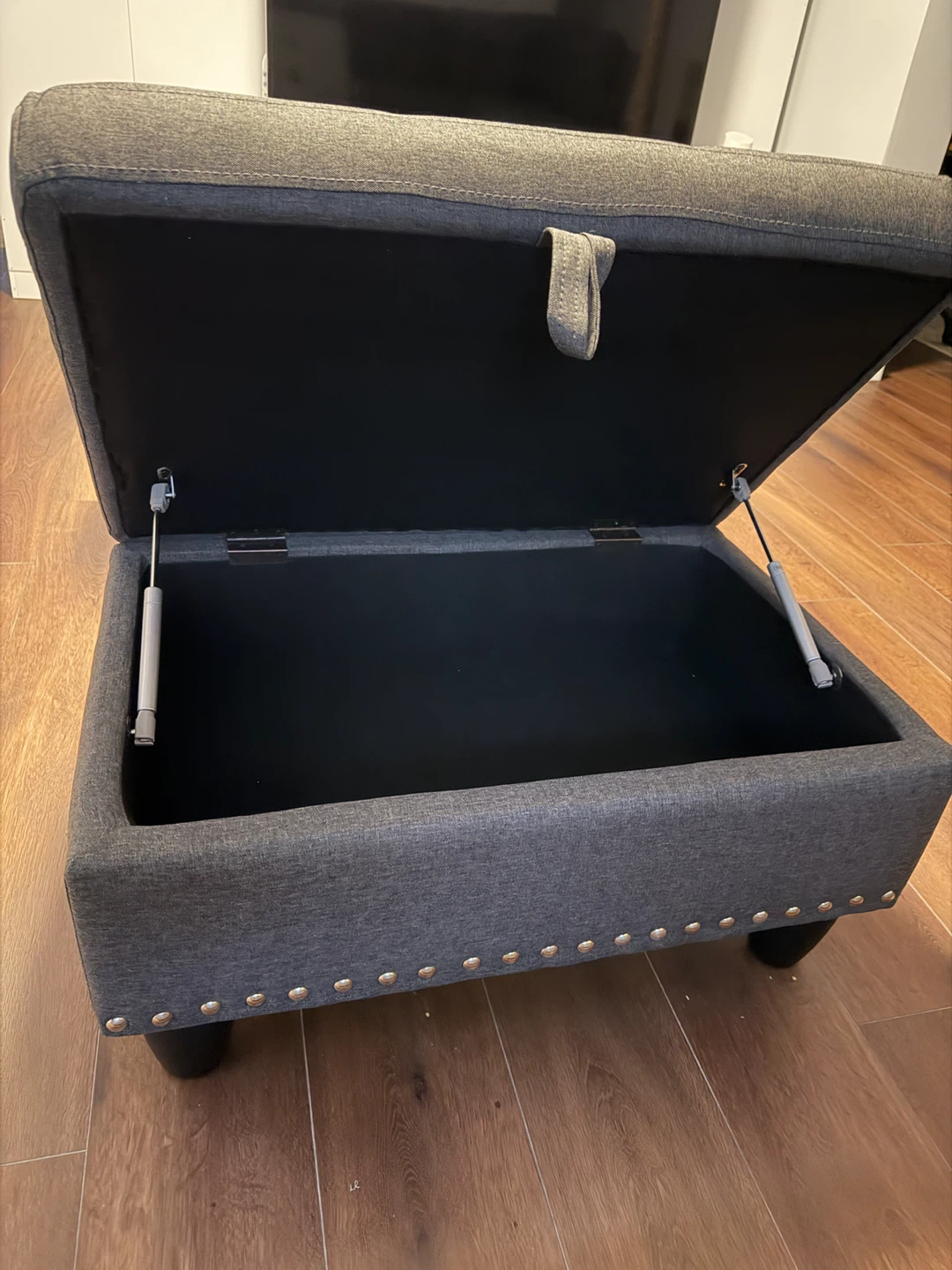 Dark Gray Storage Ottoman Footrest - photo 2