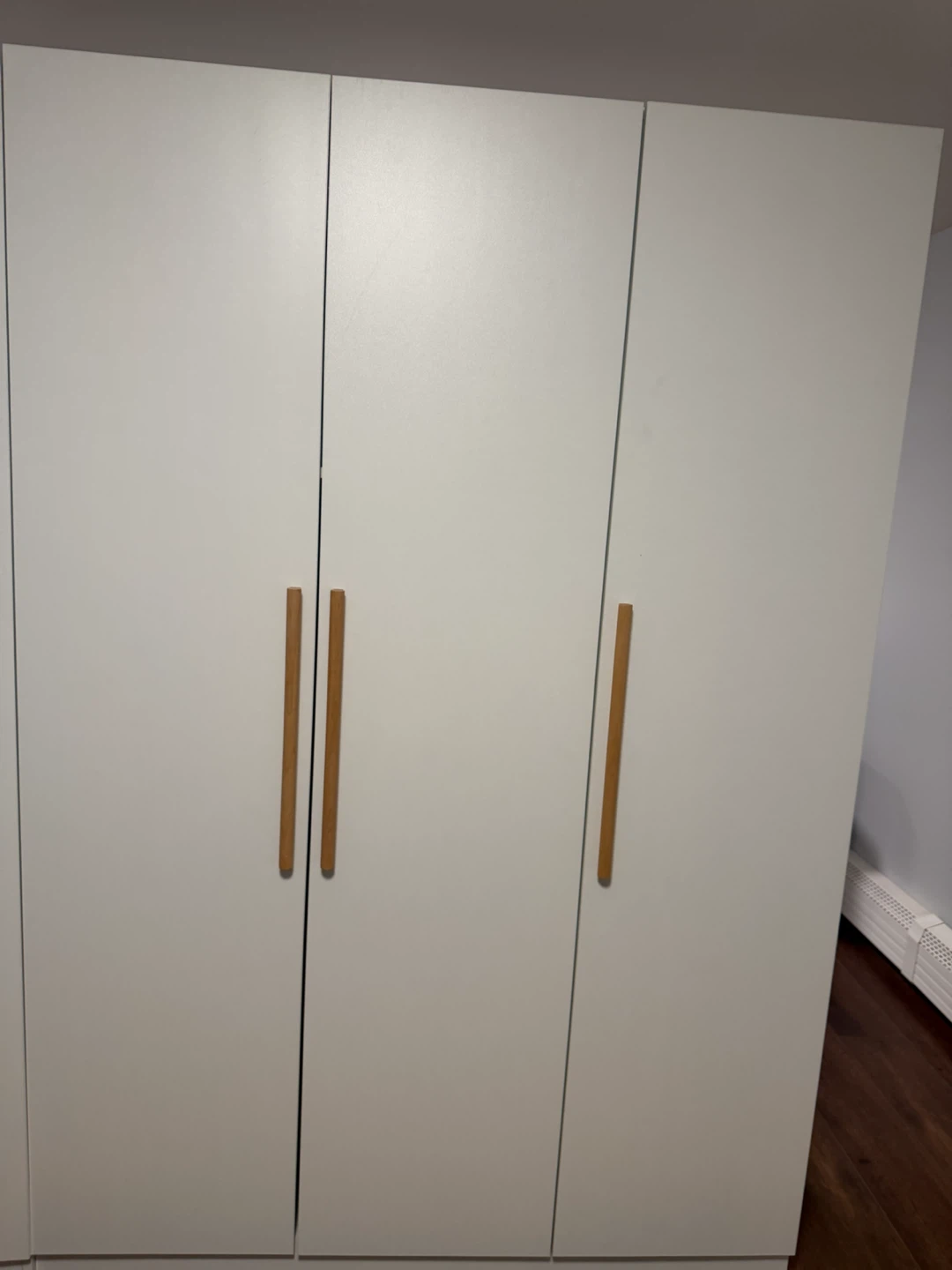 White Wardrobe with Wooden Handles - photo 3