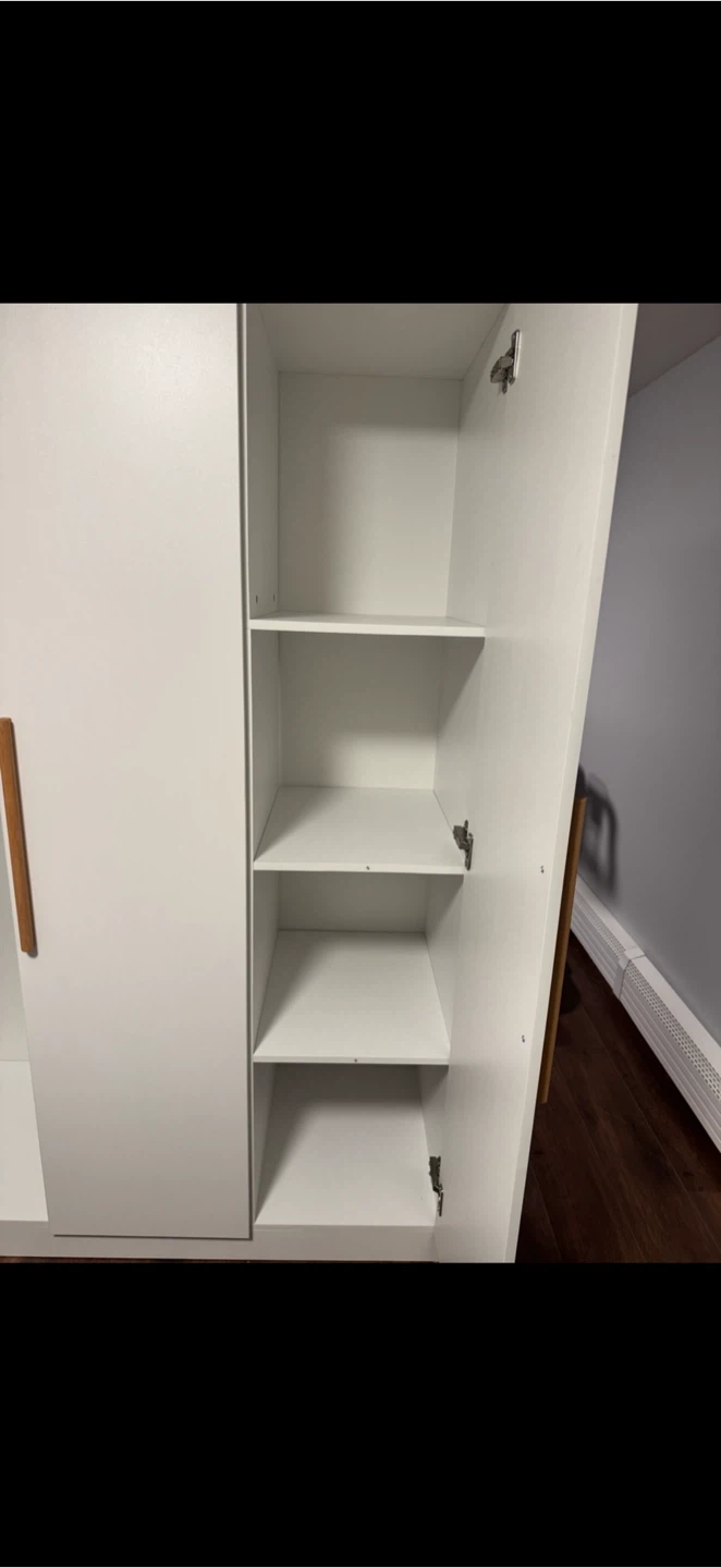 White Wardrobe with Wooden Handles - photo 4