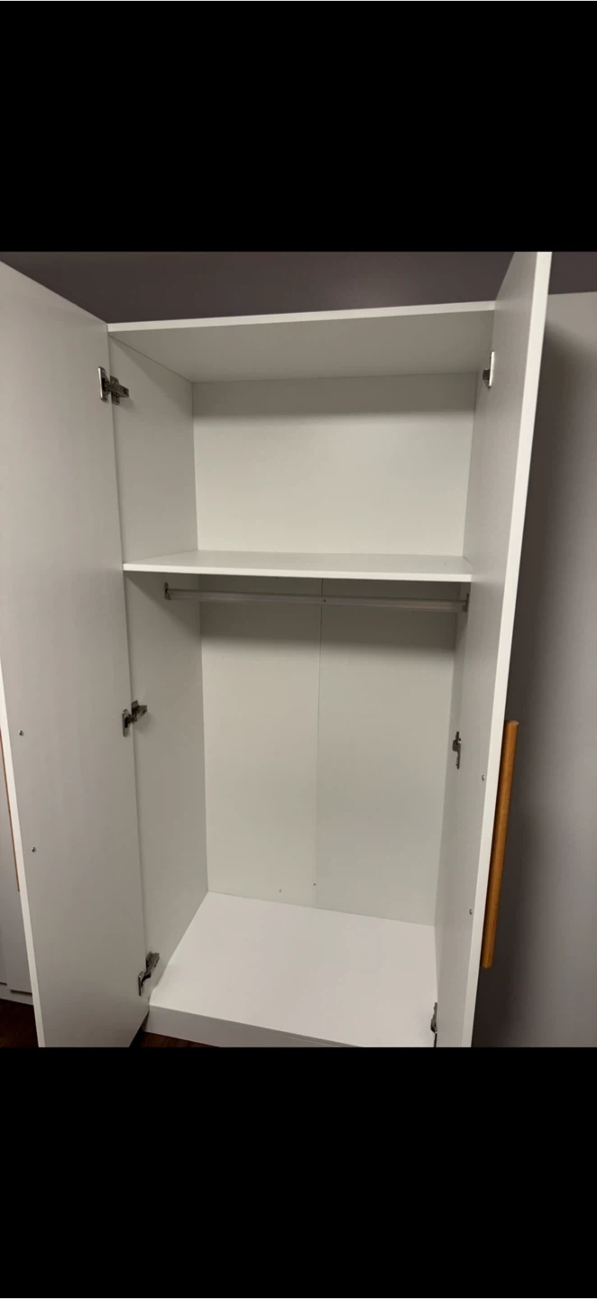 White Wardrobe with Wooden Handles - photo 5
