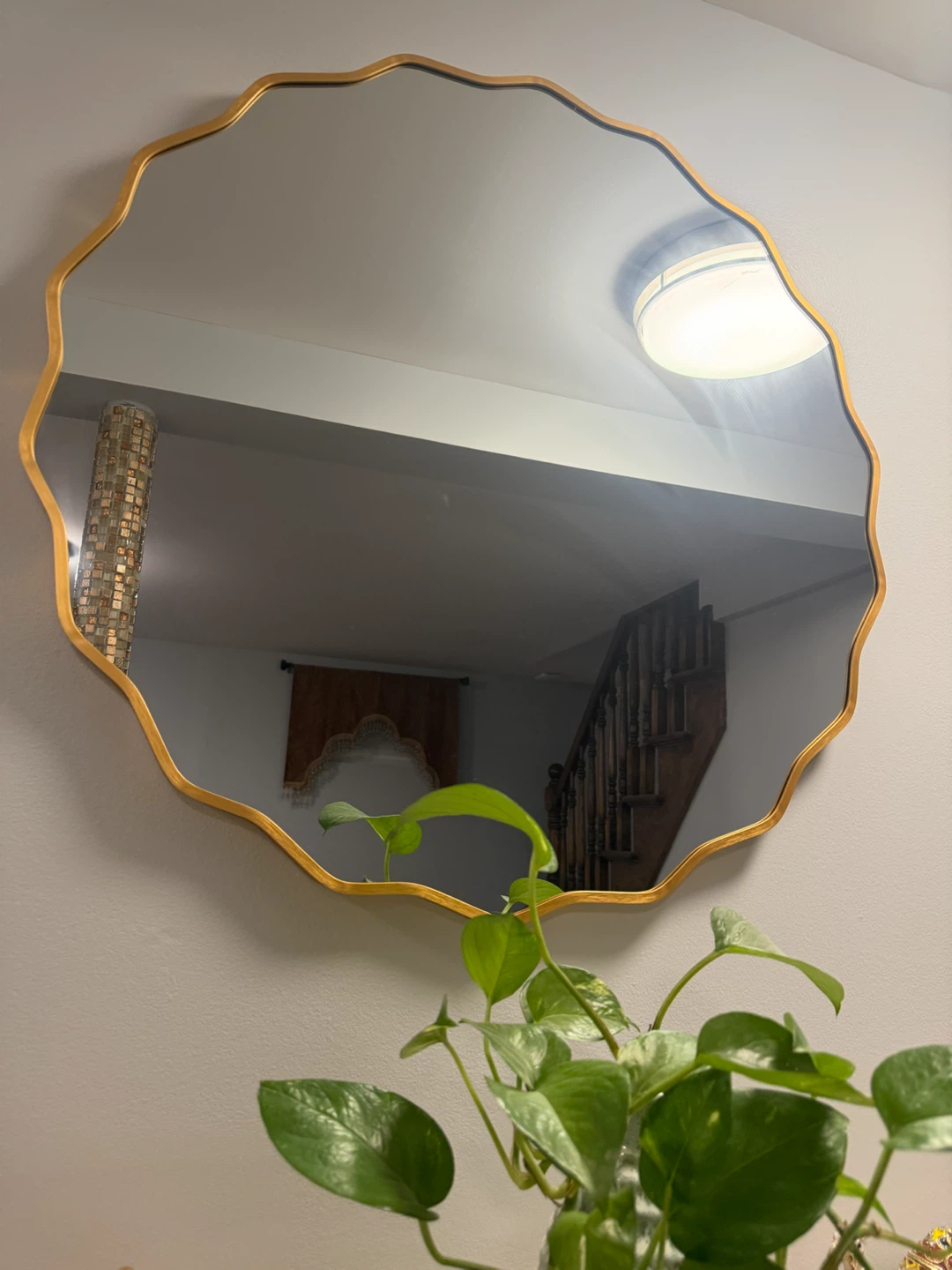 Gold Scalloped Wall Mirror - photo 2