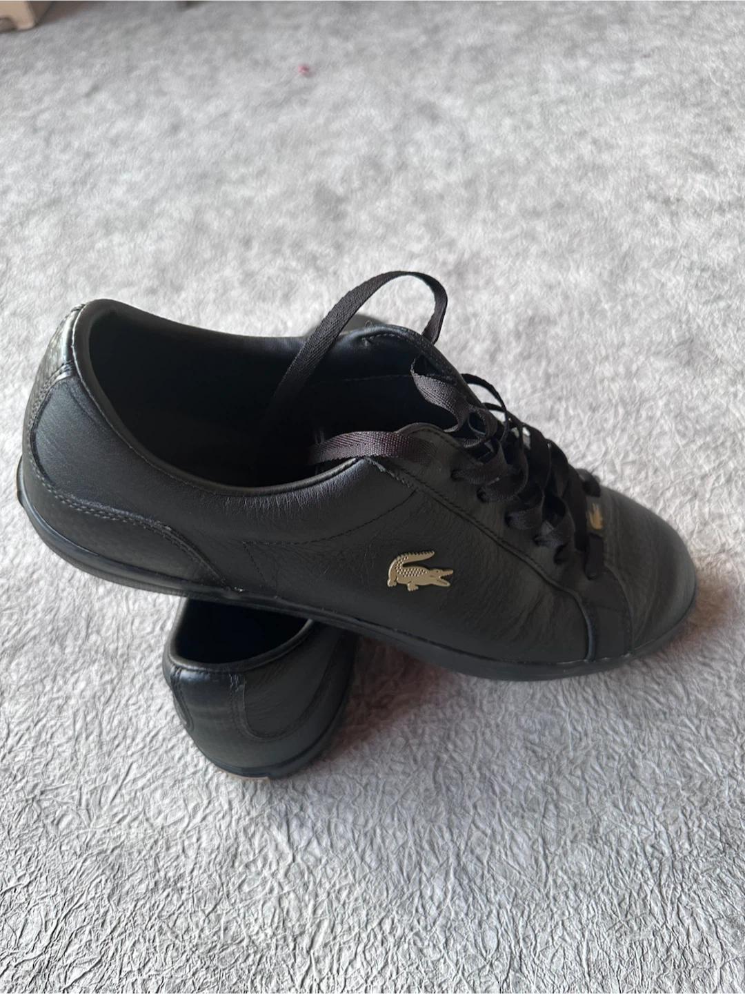 Lacoste Black Leather Sneakers Size 11 - photo 3